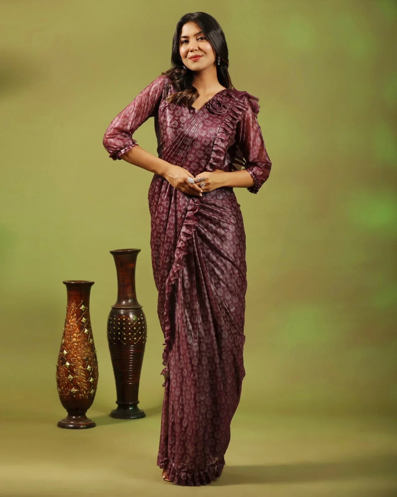 FANCY READYMADE SAREE D.NO 101012