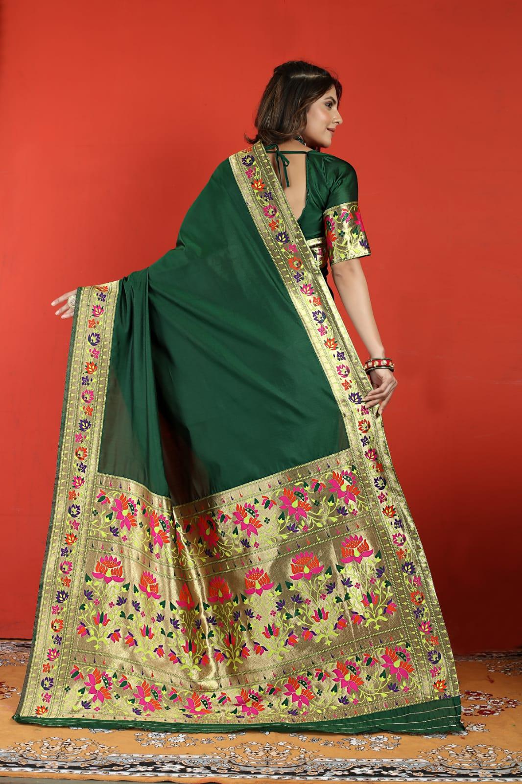 Fancy Occasion Wear Paithani Soft Silk Saree - Anant Exports