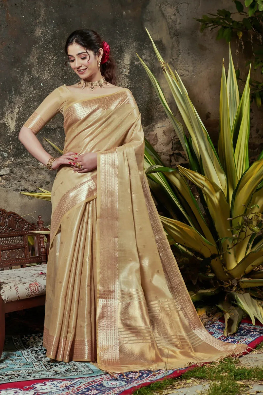 Fancy Tissue Silk Weaving Saree - Anant Exports