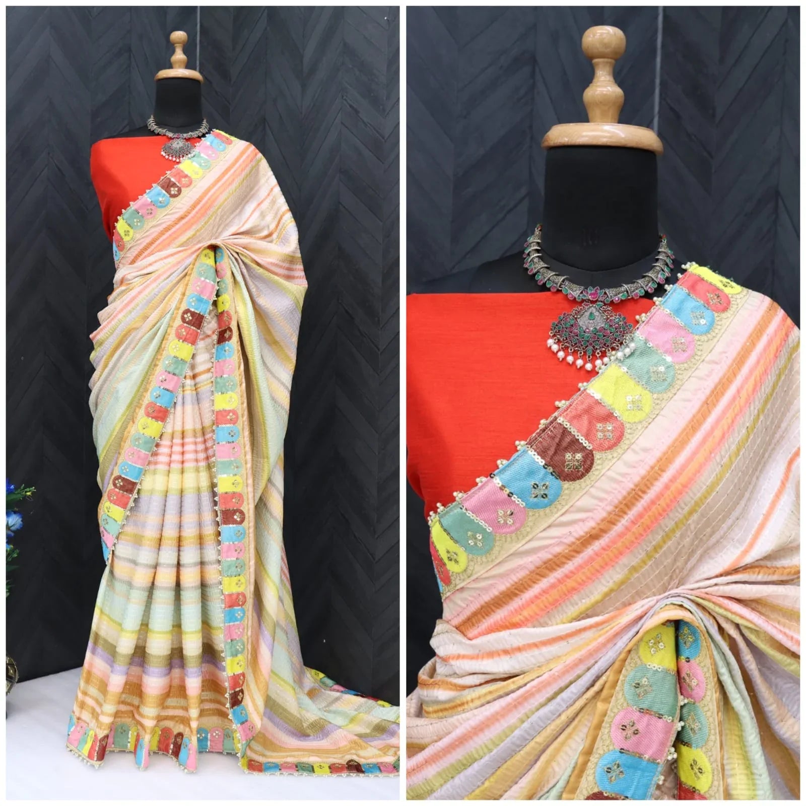 Party Wear Fancy Digital Print Saree D.No 5039 - Anant Exports