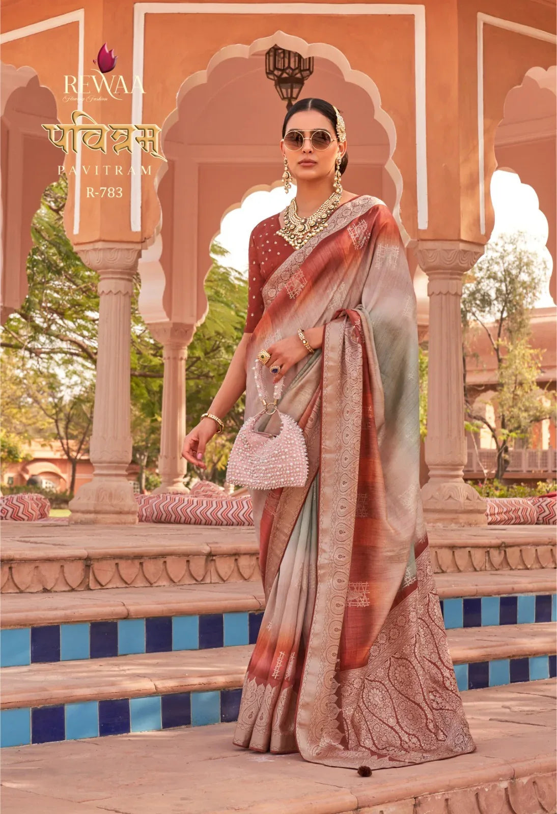 REWAA PAVITRAM SOFT KACHHI SILK SAREE - Anant Exports
