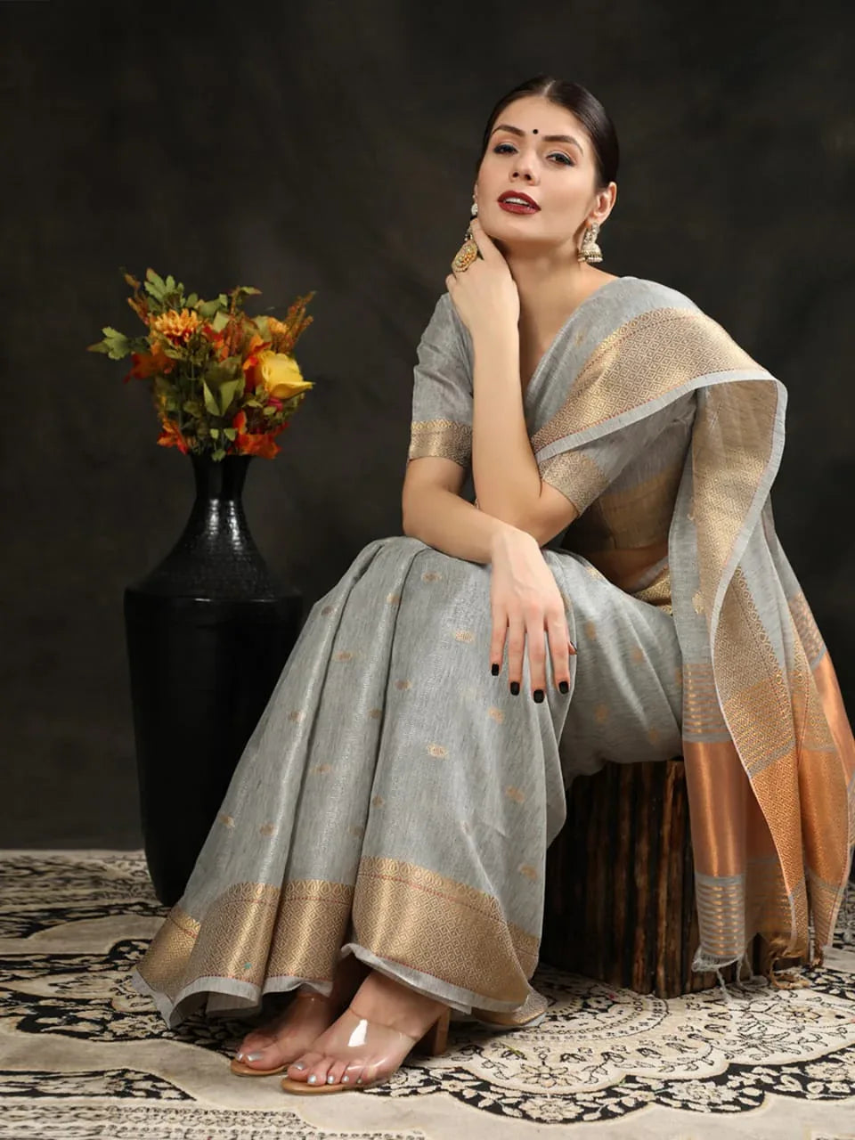 Fancy Wear Silk Weaving Saree - Anant Exports