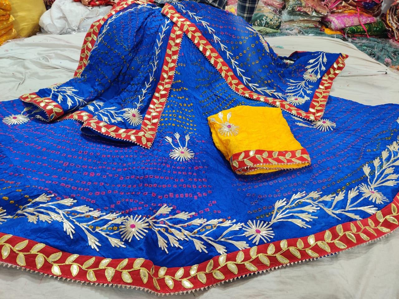 Rajasthani Bandhej Silk Lehenga - Anant Exports