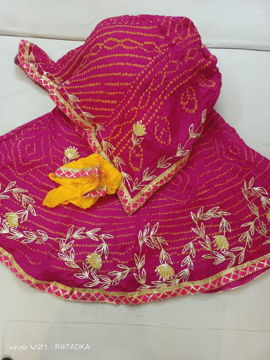 Rajasthani Bandhej Silk Lehenga - Anant Exports