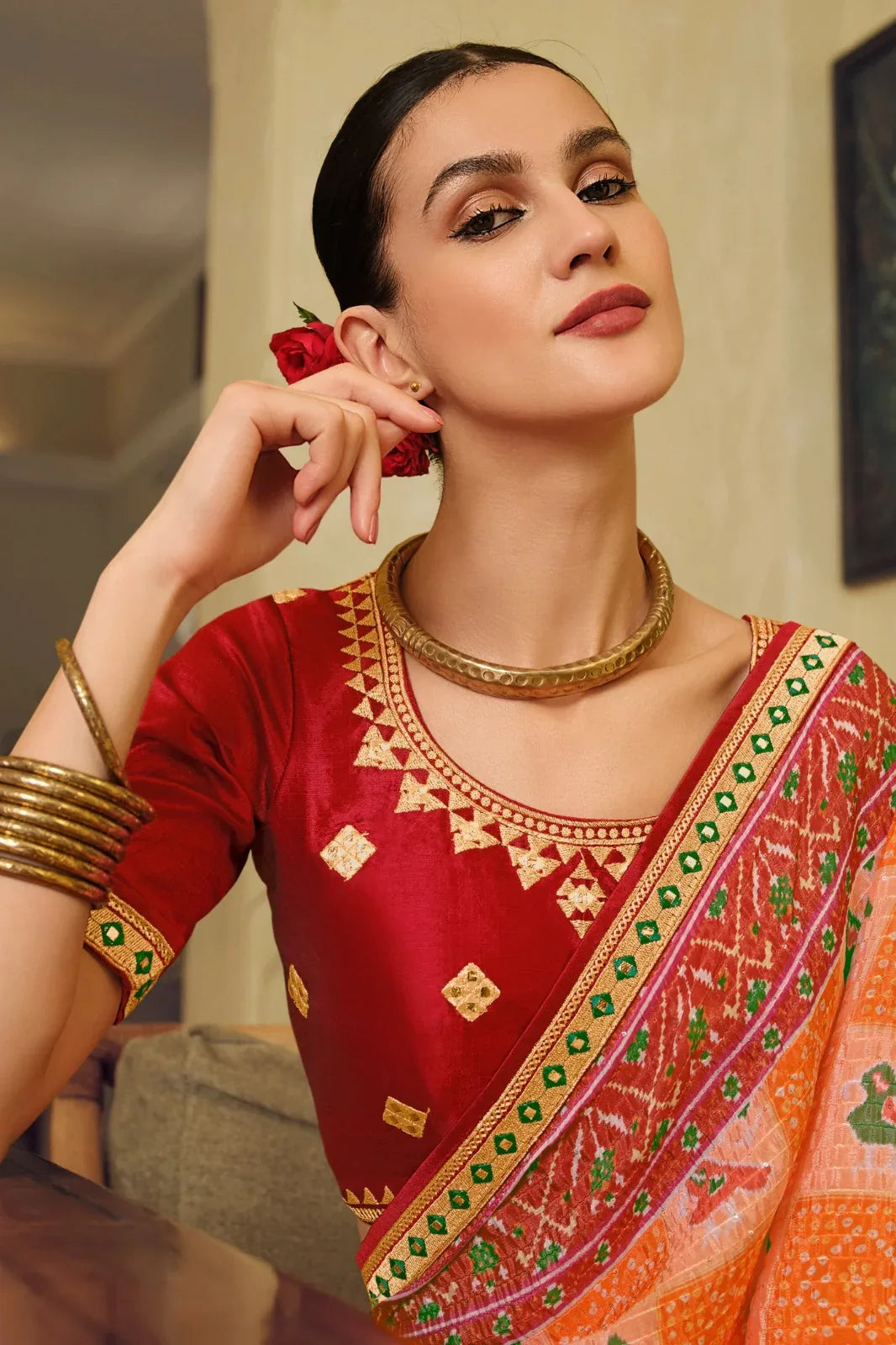 Kavira Sayonee Patola Fancy Wear Saree - Anant Exports