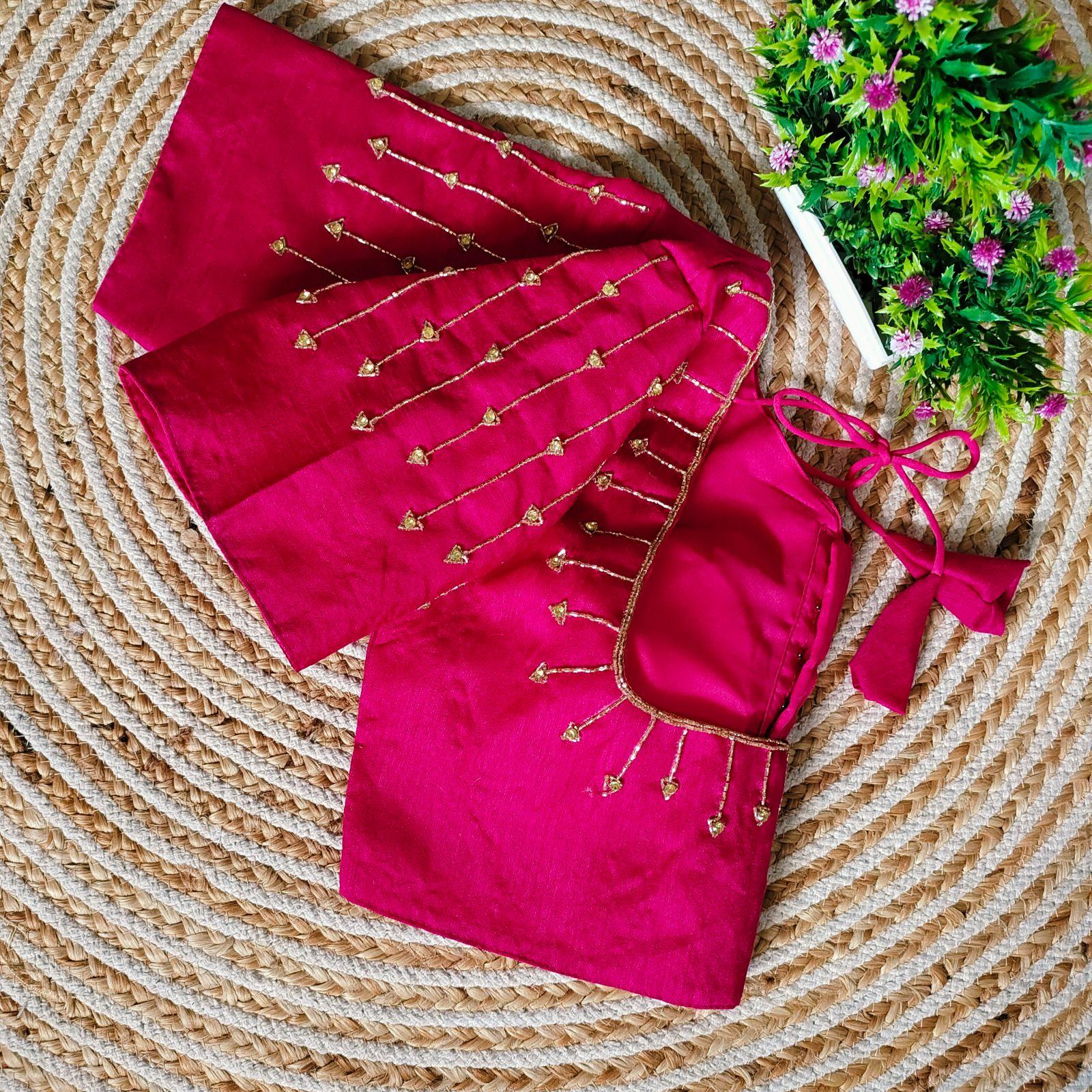 Fancy Festival Wear Golden Handcrafted Work Blouse - Anant Exports