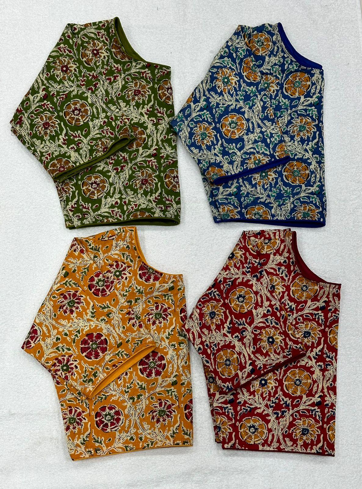 Blok Print Ajeakh Boat Neck Blouse - Anant Exports