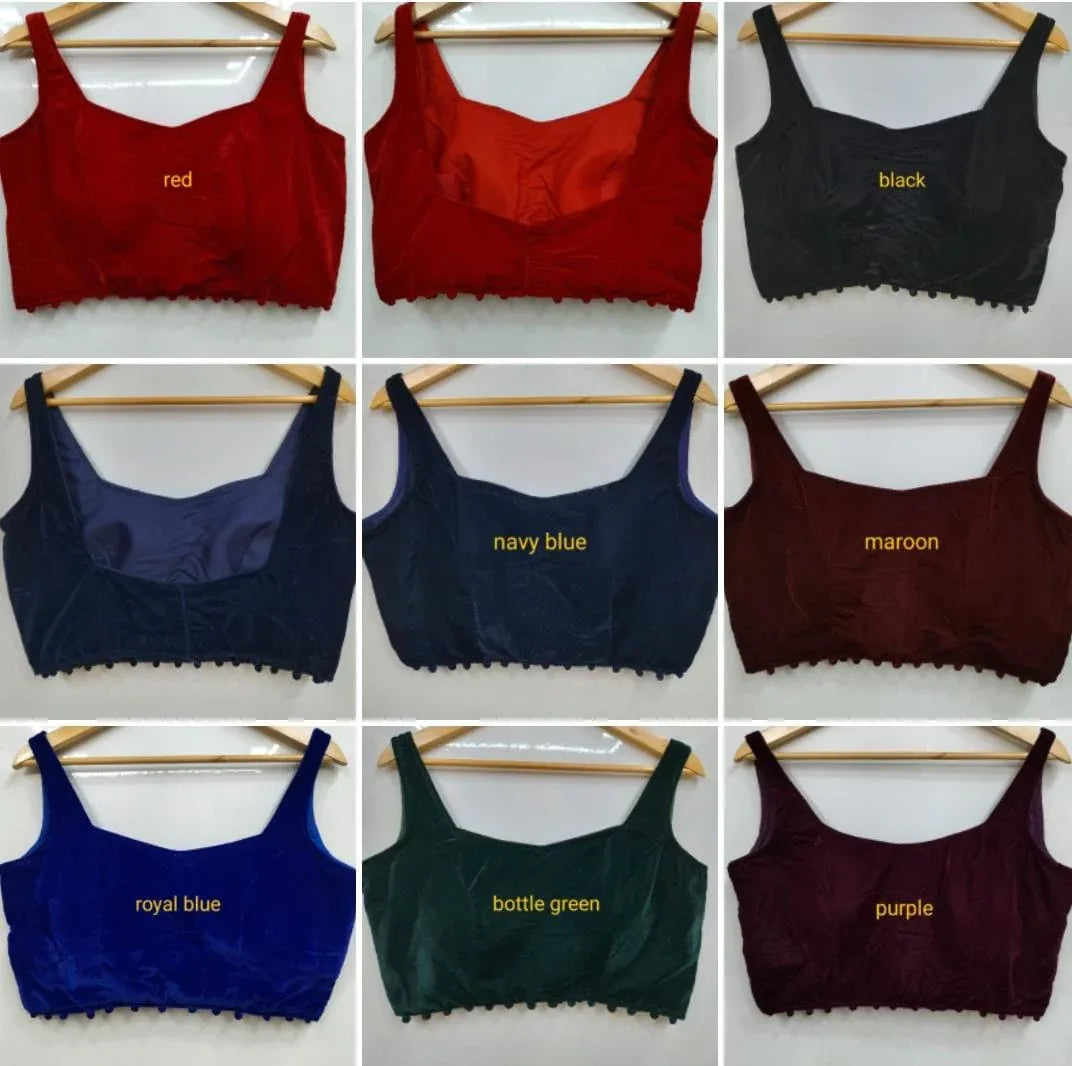 Fancy Bollywood Style Velvet Blouse - Anant Exports