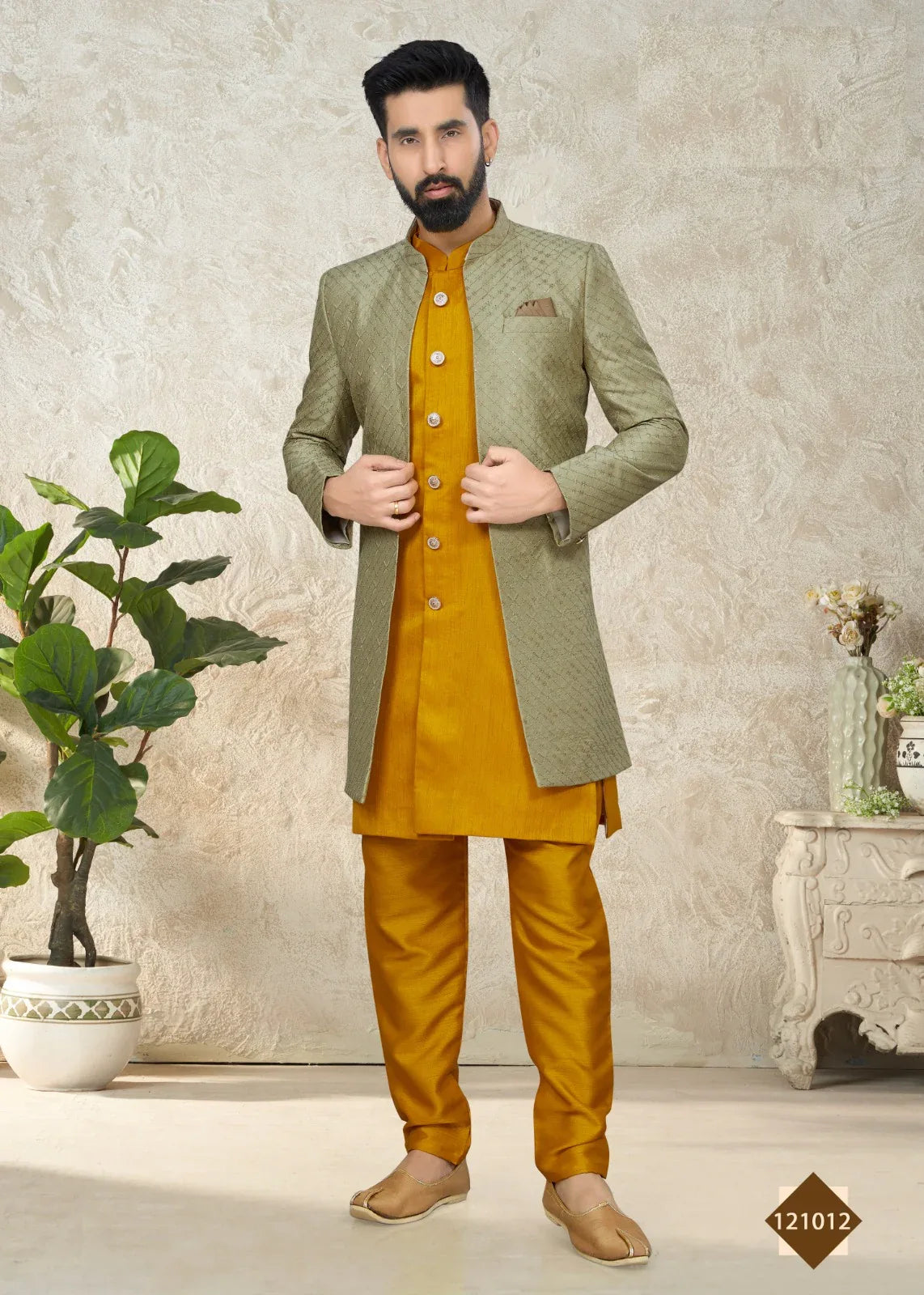 Vol 121 Wedding Wear Sherwani D.No. 121012 - Anant Exports
