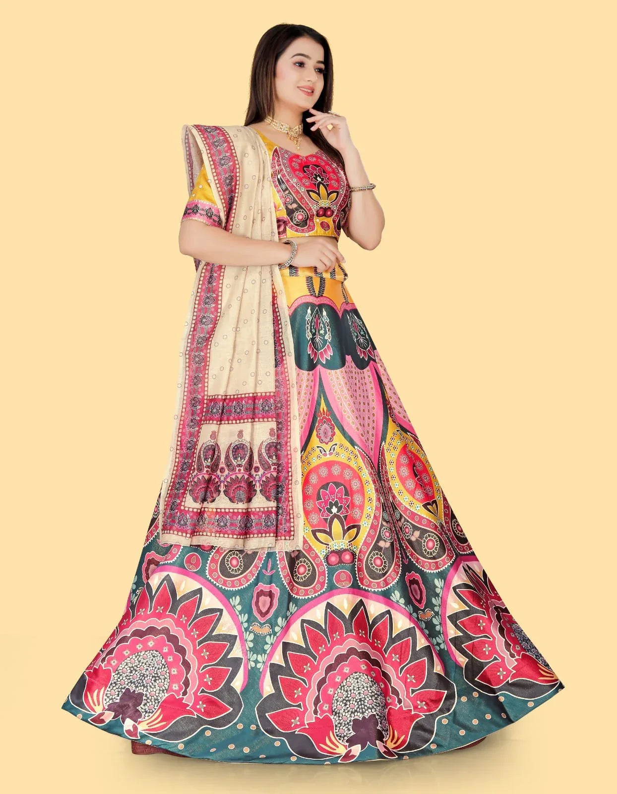 Navratri Wear Printed Lahenga D.No. 113 - Anant Exports