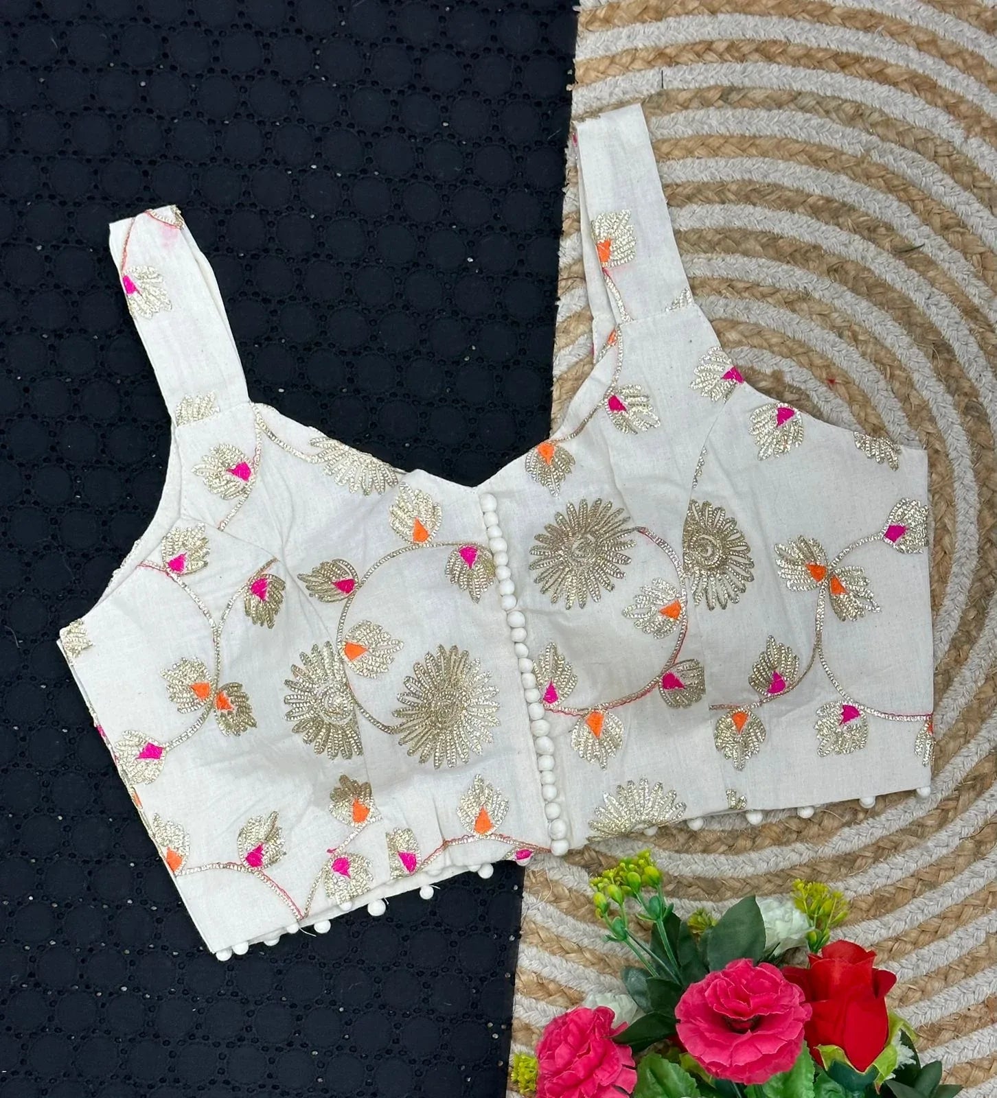 Pure Camric Cotton Diable Blouse - Anant Exports