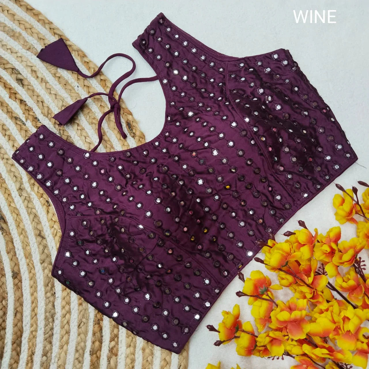 Mirror 2 Designer Foil Mirror Blouse - Anant Exports