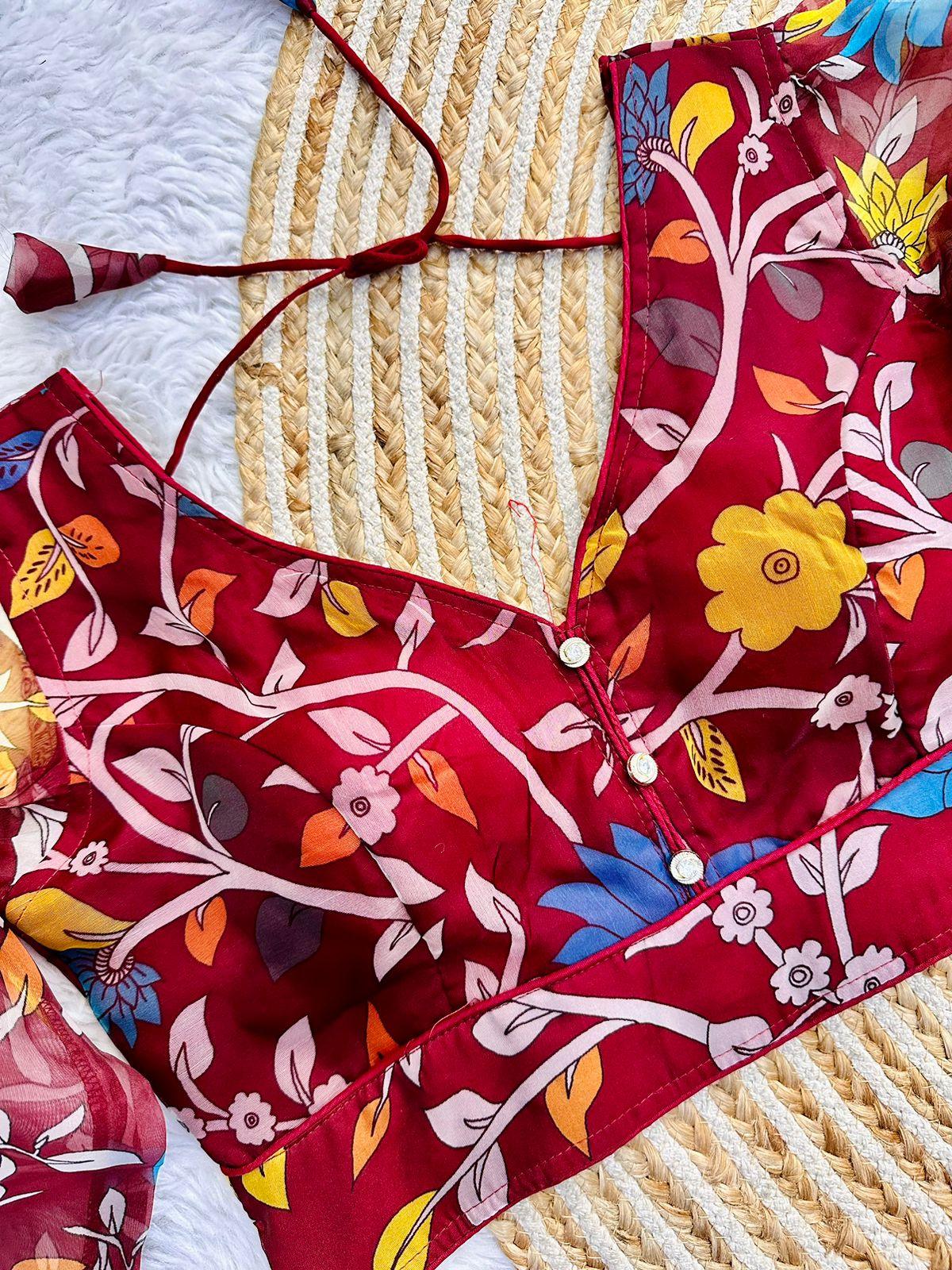 Festival Wear Kalamkari Print Blouse - Anant Exports