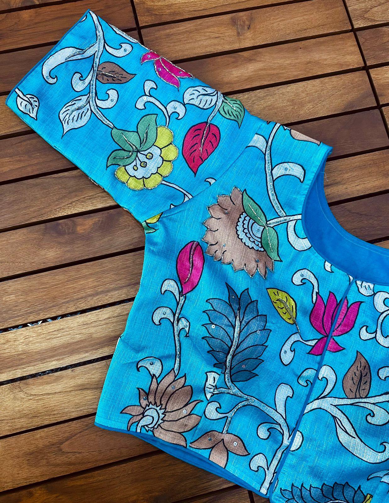 Pure Silk Hand Paint Blouse - Anant Exports