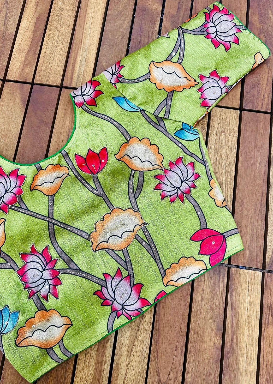 Pure Silk Hand Paint Blouse - Anant Exports