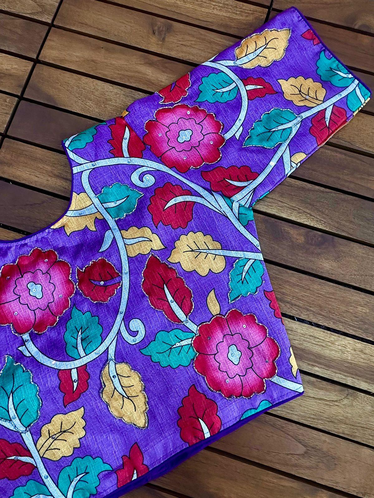 Pure Silk Hand Paint Blouse - Anant Exports