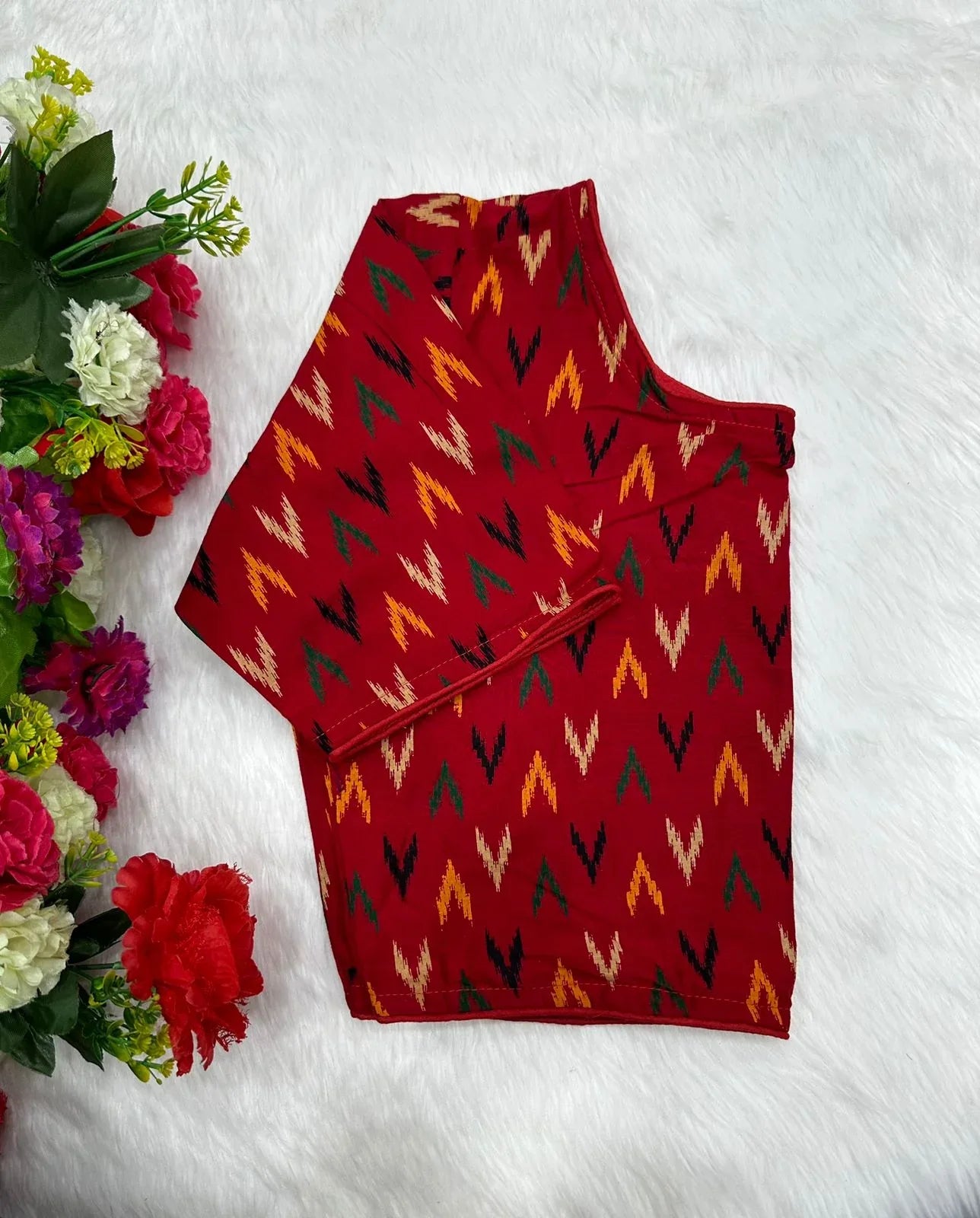 Block Print Ajarakh Boat Neck Blouse - Anant Exports