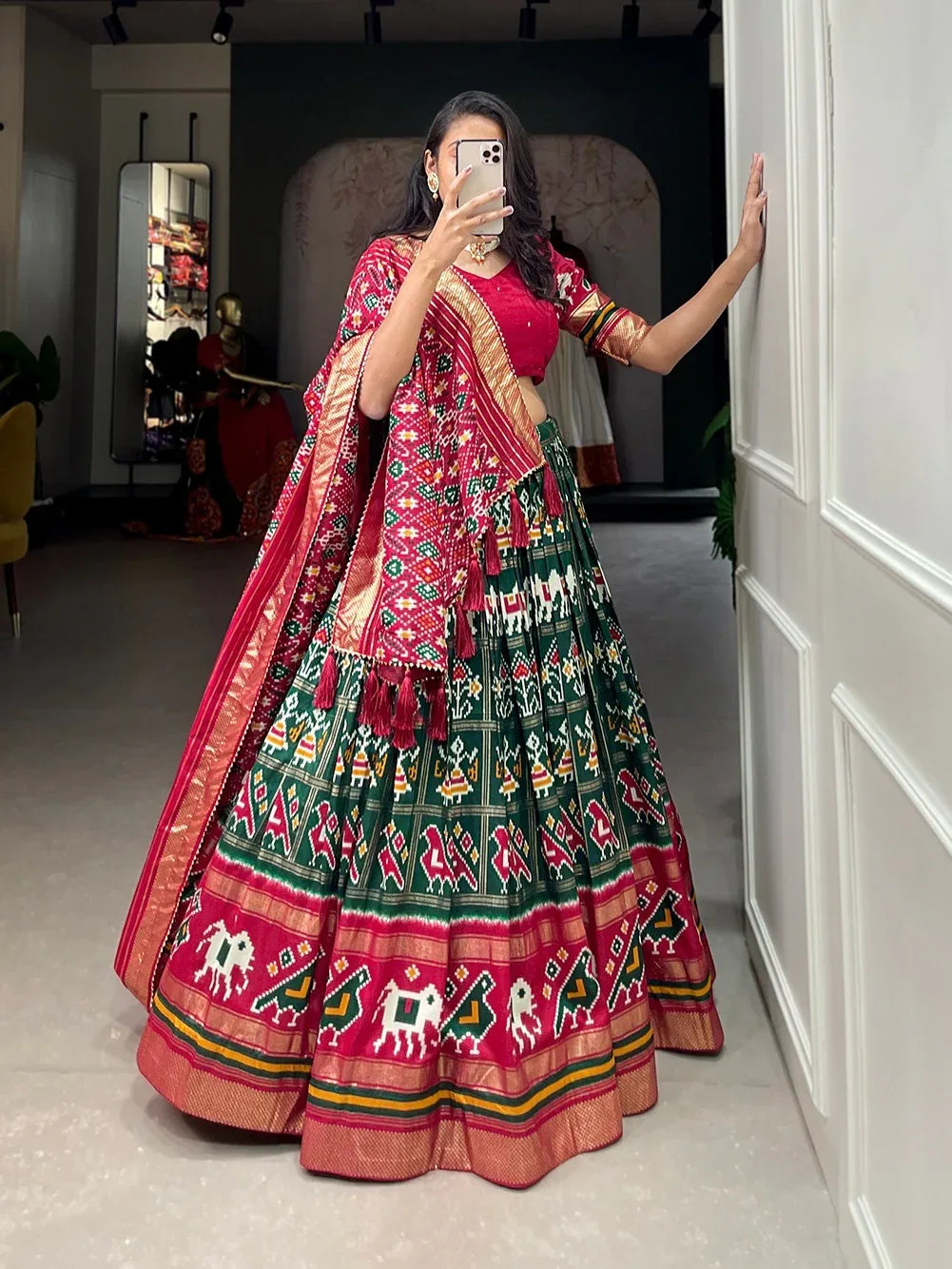 Beautiful Designer Tussar Silk Chaniya Choli - Anant Exports
