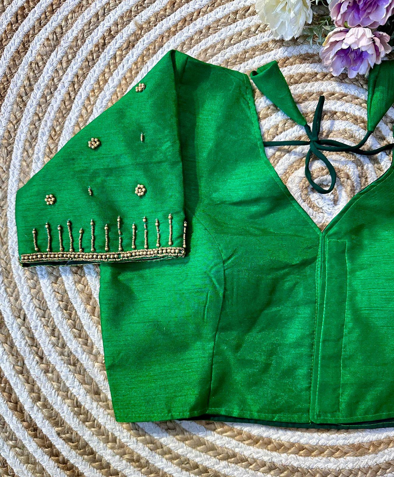 Festival Wear Golden Handcrafted Work Blouse - Anant Exports