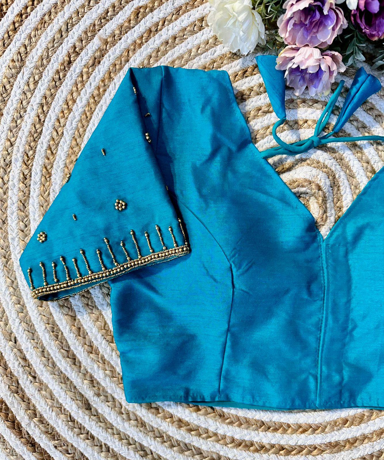 Festival Wear Golden Handcrafted Work Blouse - Anant Exports
