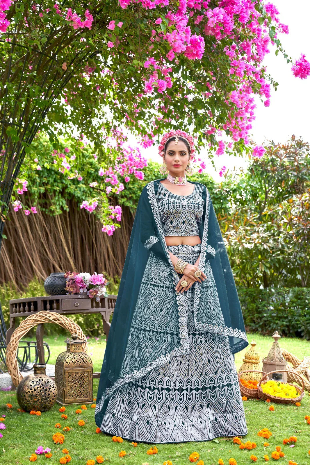 Varni Zeeya Sakshi Designer Partywear Lehenga D.No. 19004 - Anant Exports