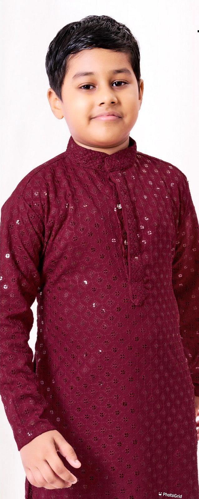 Prince Heavy Chikankari Kids Wear Kurta Pajama - Anant Exports