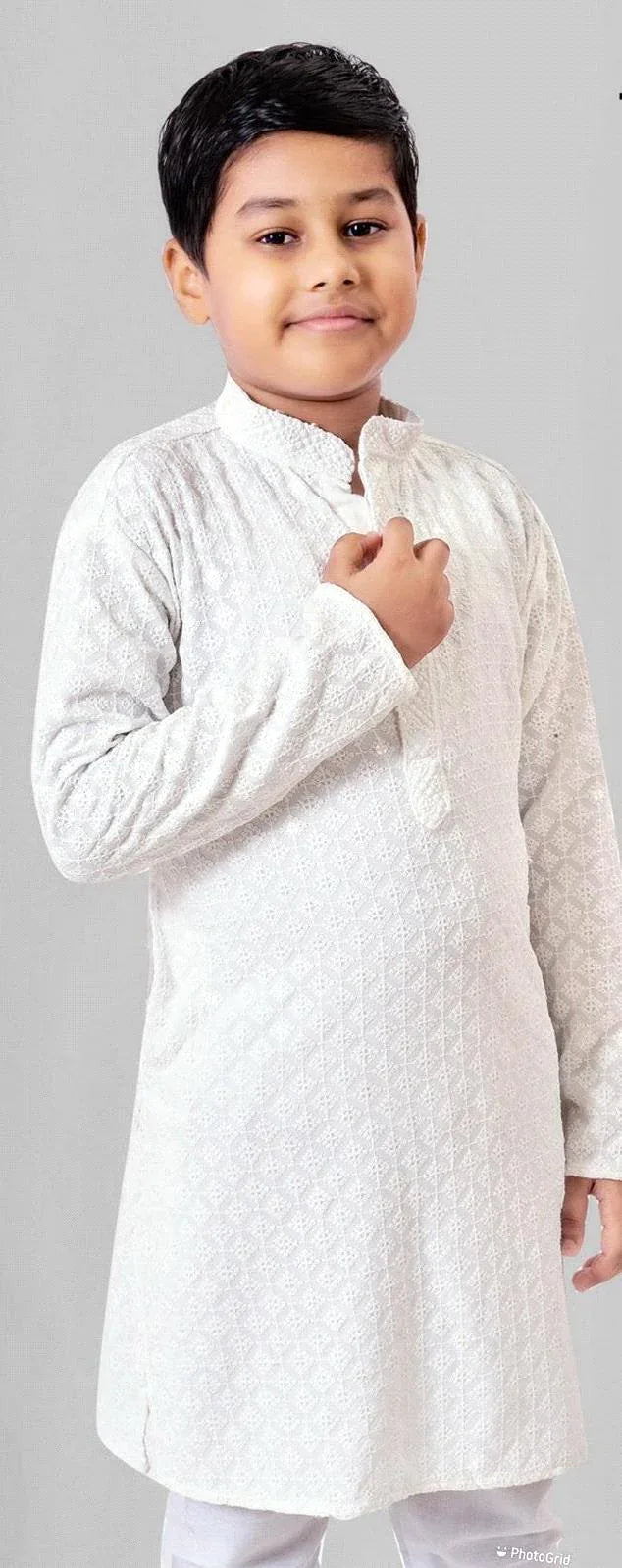 Prince Heavy Chikankari Kids Wear Kurta Pajama - Anant Exports