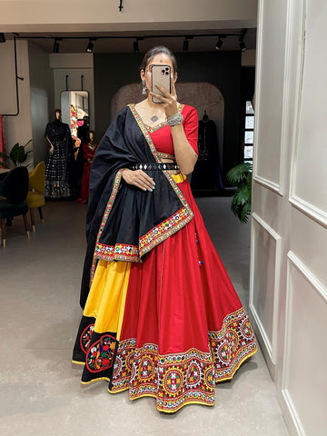 Navratri Wear Traditional Gamthi Mirror Work Lehenga Choli D.No. 1657
