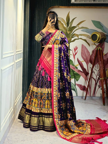 Navratri Wear Gaji Silk Lehenga Choli