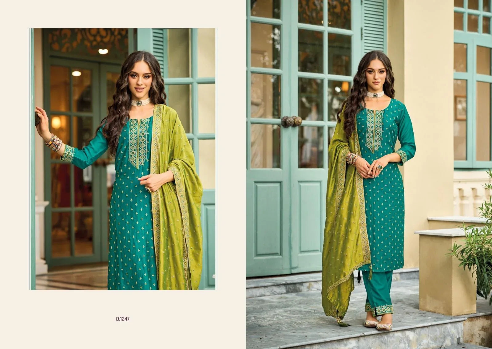 Zaveri Aarina Premium Silk Kurti Pant With Dupatta D.No. 1247 - Anant Exports