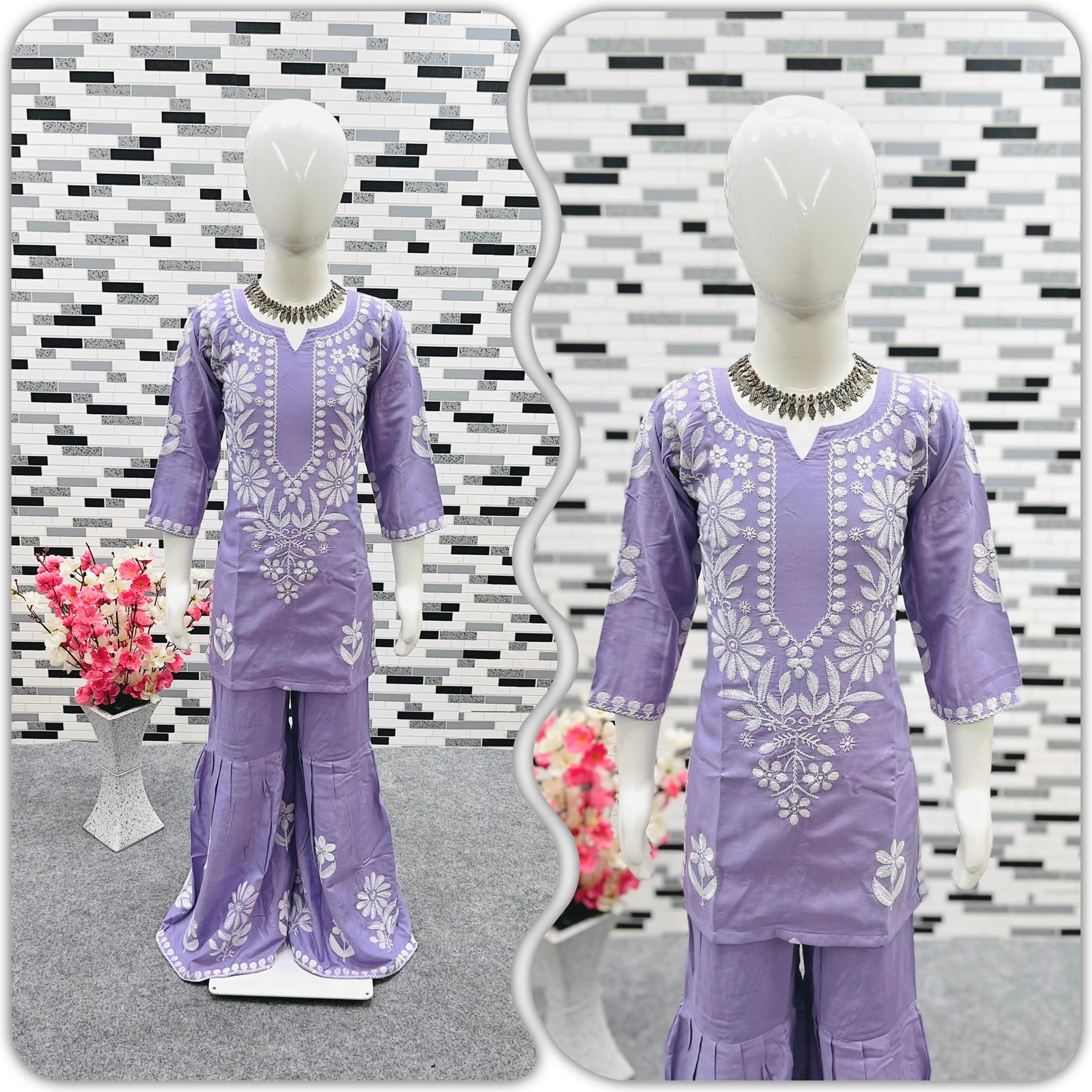 Ready To Wear Sharara Kids Suit D.No. 140 - Anant Exports