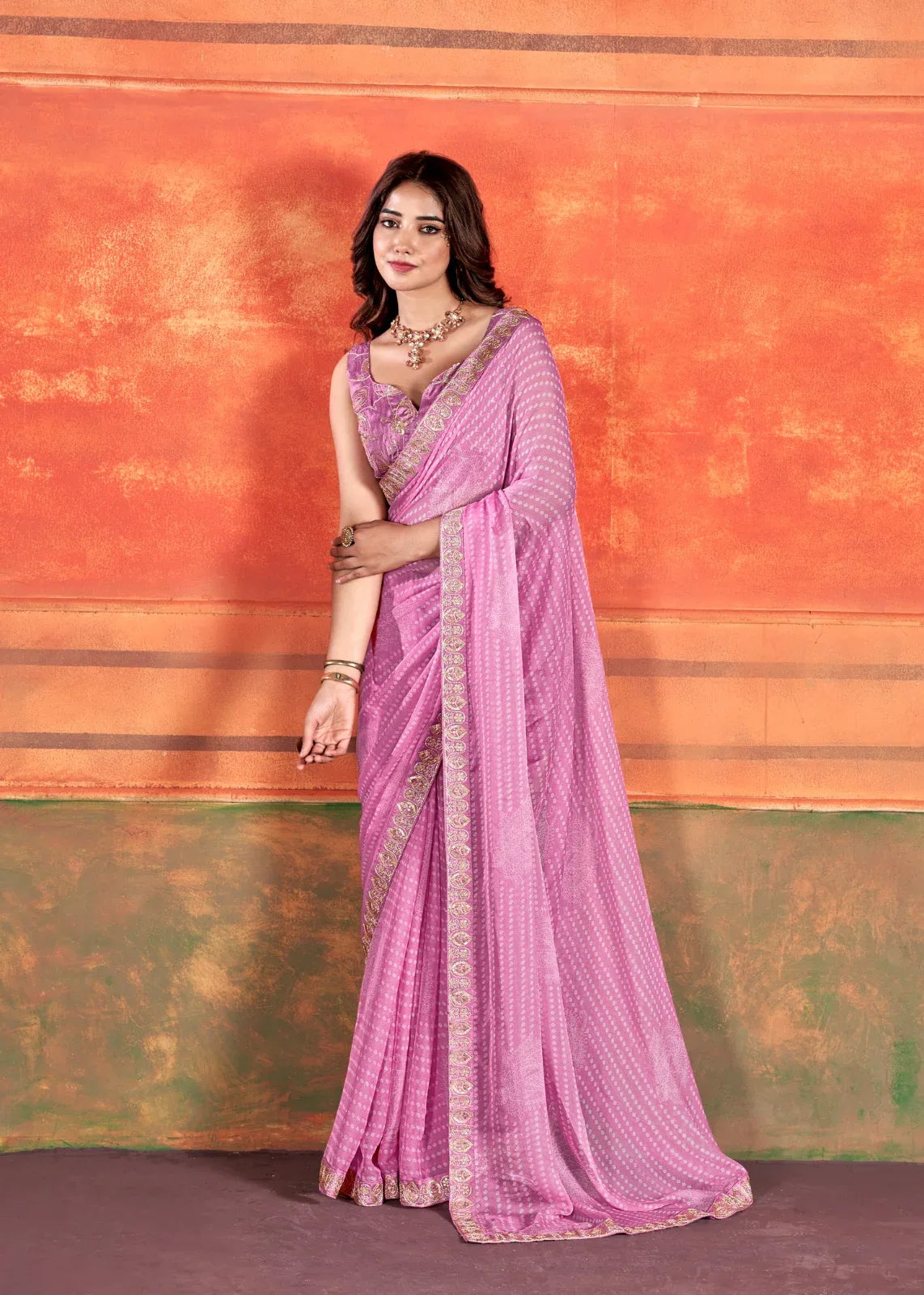 Pihu By Stavan Chiffon Embroidery Saree D.No. 106 - Anant Exports