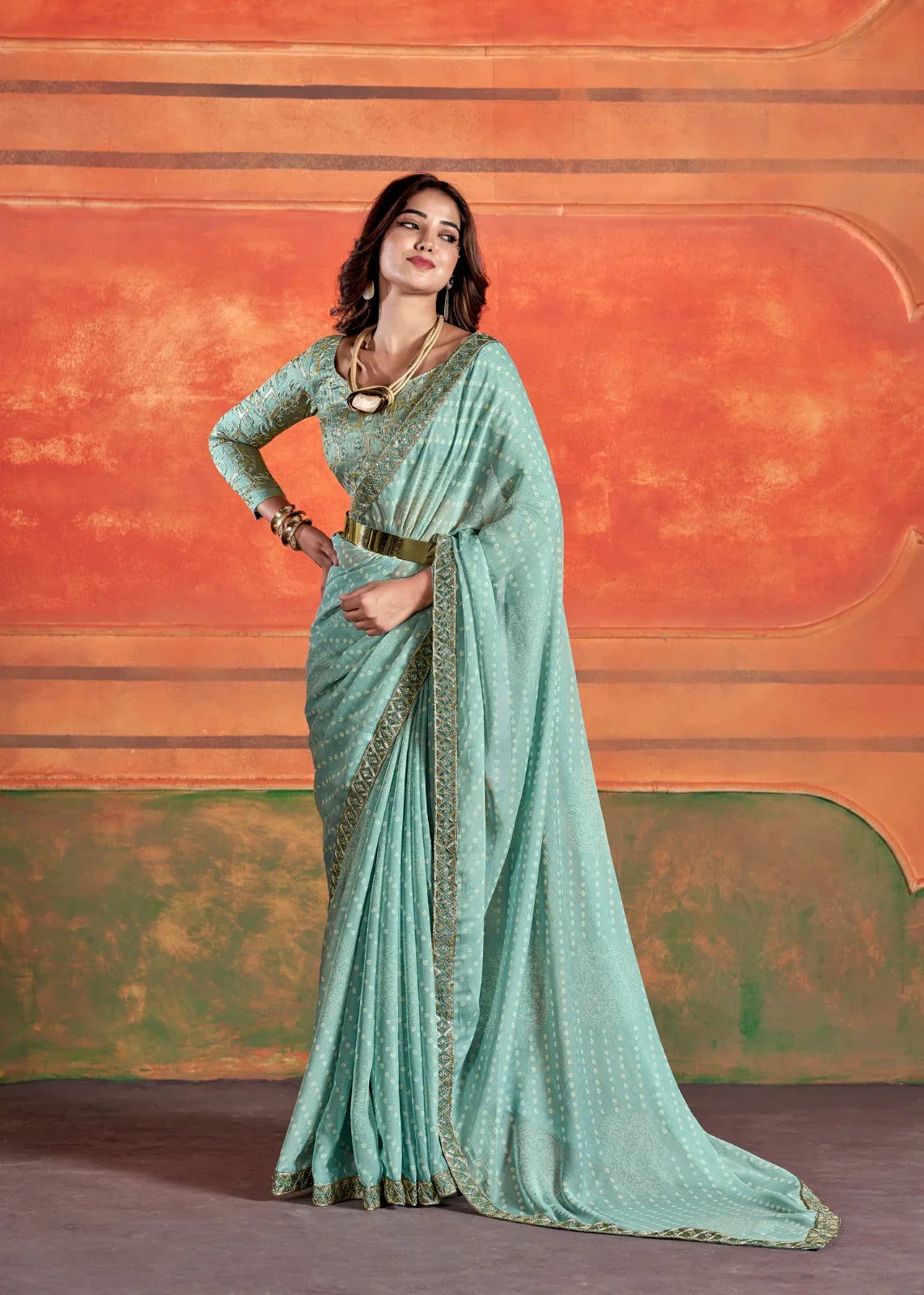 Pihu By Stavan Chiffon Embroidery Saree D.No. 103 - Anant Exports