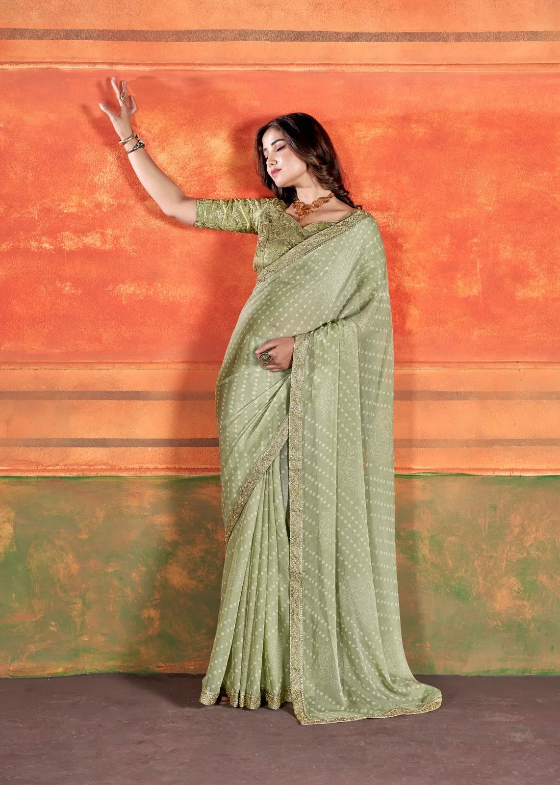 Pihu By Stavan Chiffon Embroidery Saree D.No. 110 - Anant Exports