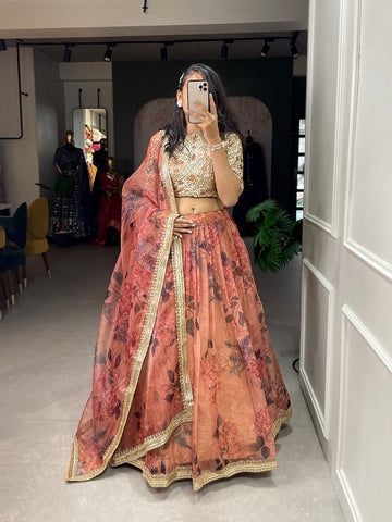 Party Wear Printed Lehenga D.No. 1010