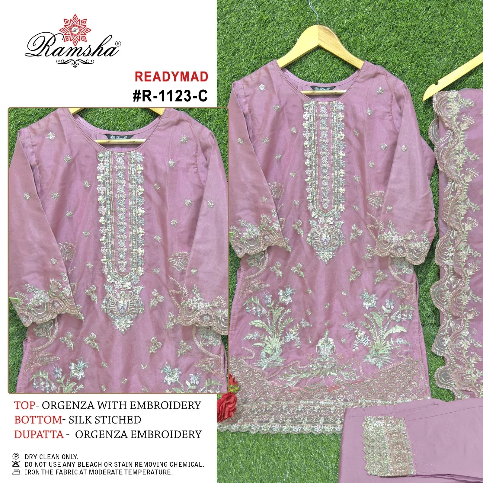 Ramsha Designer Readymade Pakistani Suit D.No.R-1123-C