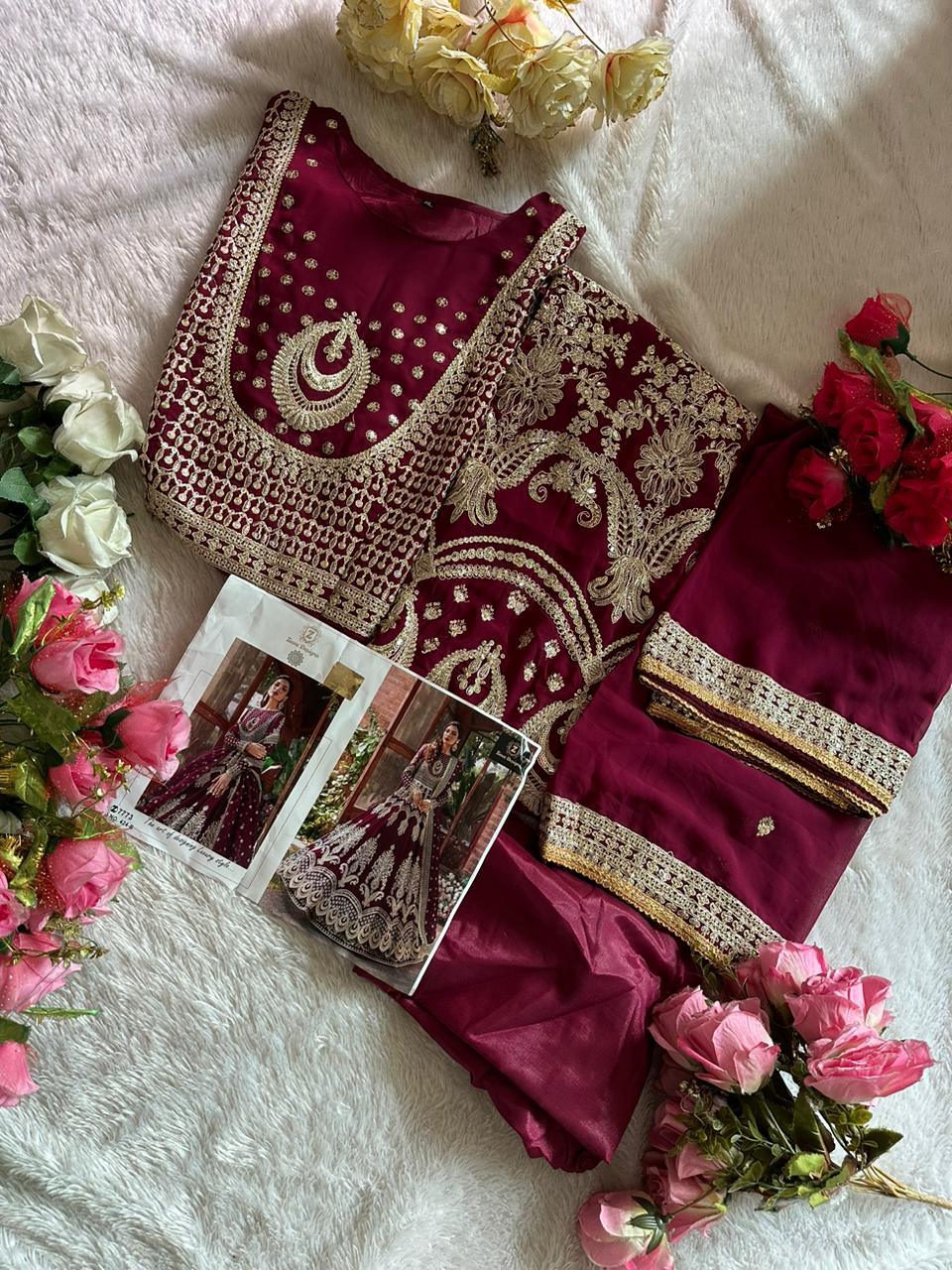 Ziaaz 7773 Designer Festive Wear Pakistani Suit D.No.424-B
