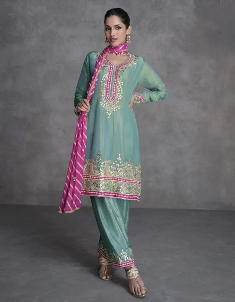 Beautiful Designer Wedding Wear Lates Anarkali Style Salwar Suit