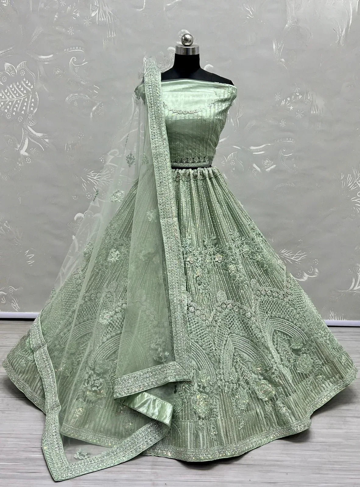 Flower Pattern Net Party Wear Lehenga Choli D.No 2472 - Anant Exports
