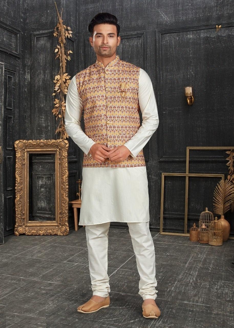 Vol 68A Fancy Kurta Pajama With Designer Koti Set D.No 68002 - Anant Exports