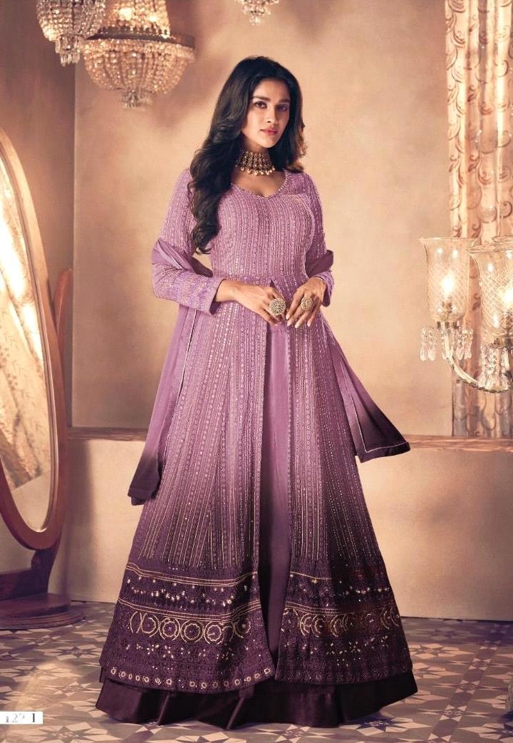 Sayuri Noor Gold Shaded Designer Georgette Salwar Suit D.No 122-L - Anant Exports
