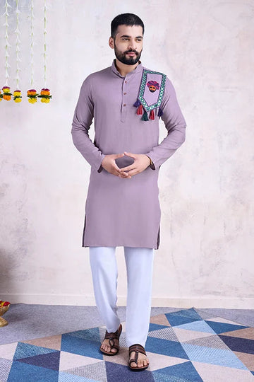 Dusty Purple Color Formal Look for Mens Kurta