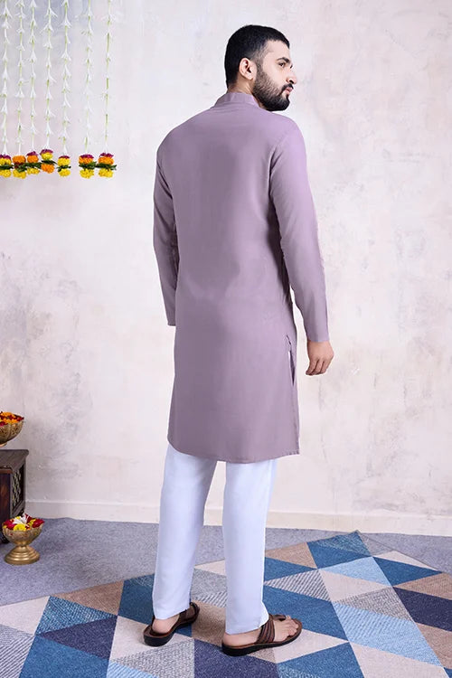Dusty Purple Color Formal Look for Mens Kurta