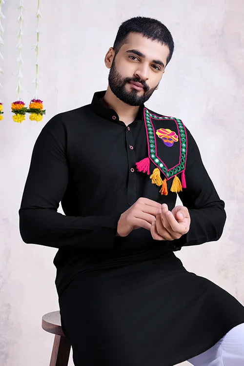 Black Color Rayon Navratri Special Men&