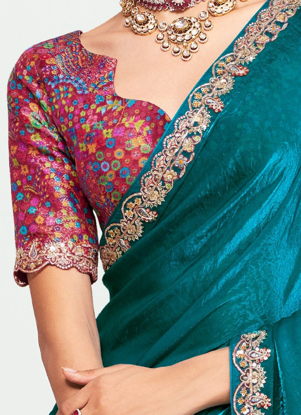 Blue Pure Soft Fancy Febric Party Wear Premium Saree