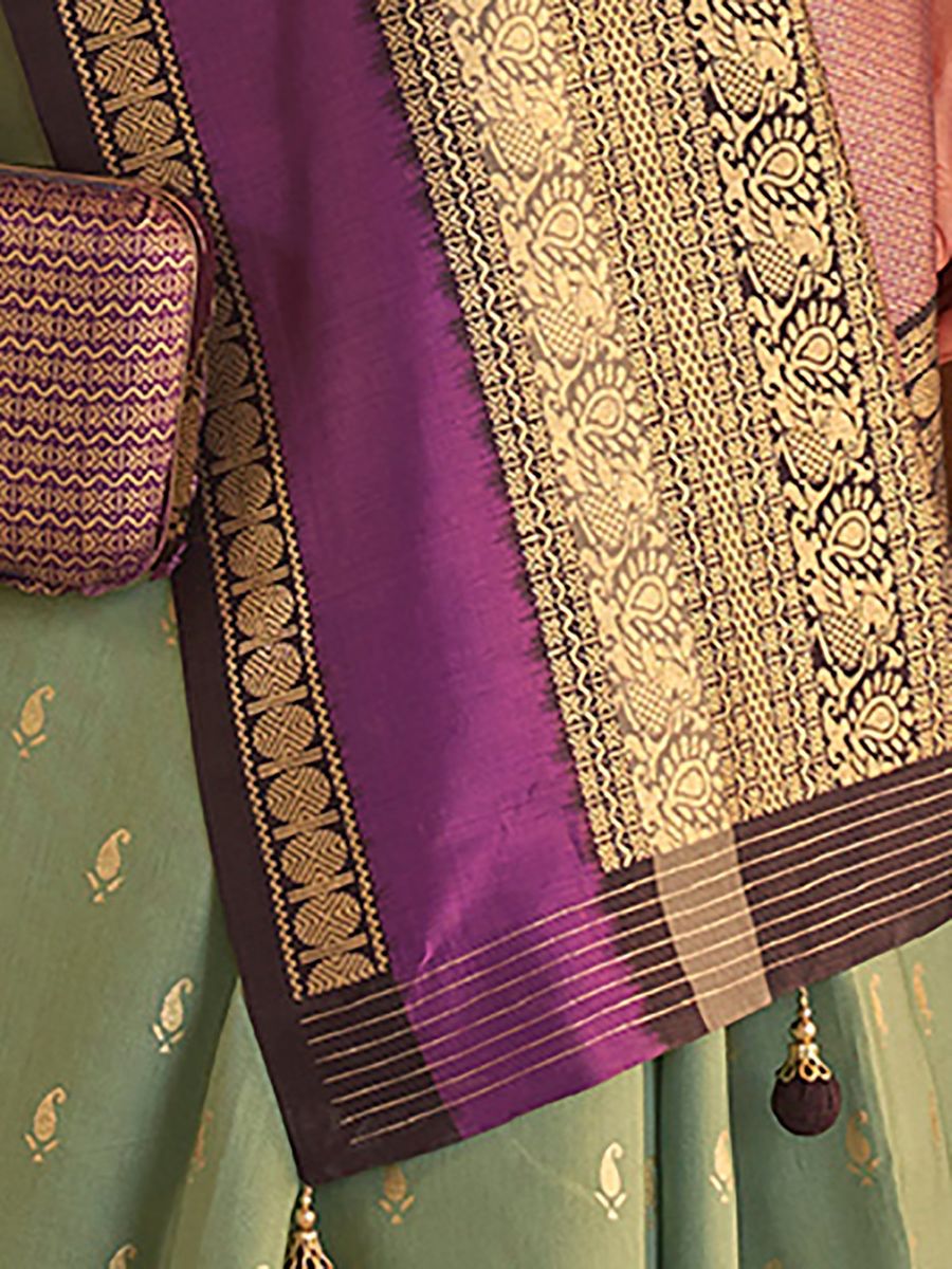 Sea Green Patola Silk Traditional Woven Saree