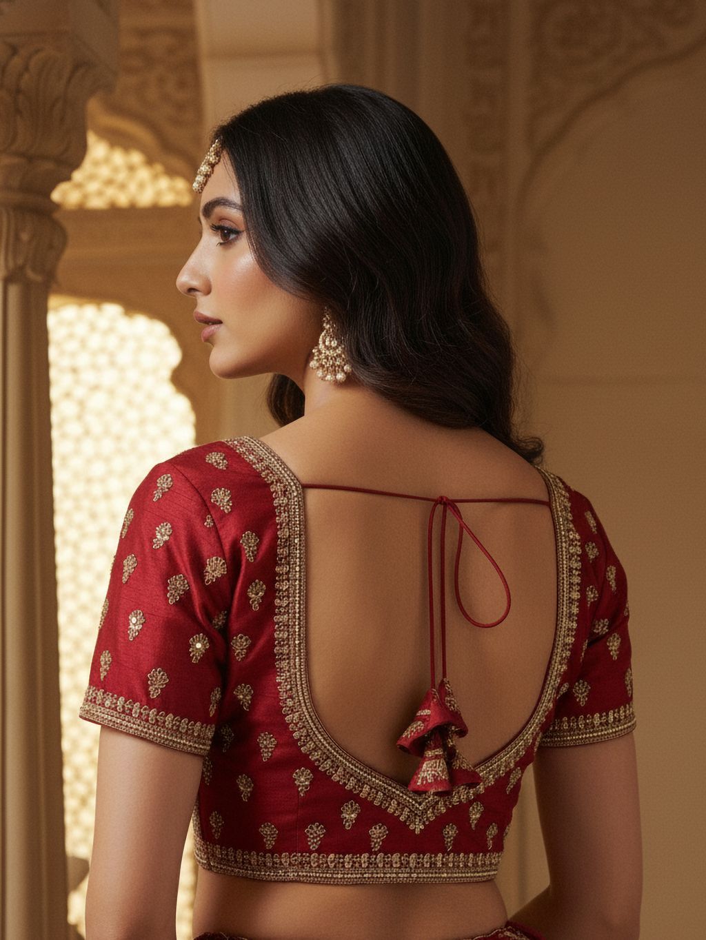 Red Pure Soft Silk Heavy Embroidery Work Bridal Lehenga
