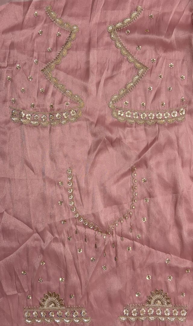 Multi Pure Soft Satin Silk Heavy Beads Motif Zari Embroidery Sequins Work Bridal Lehenga Choli
