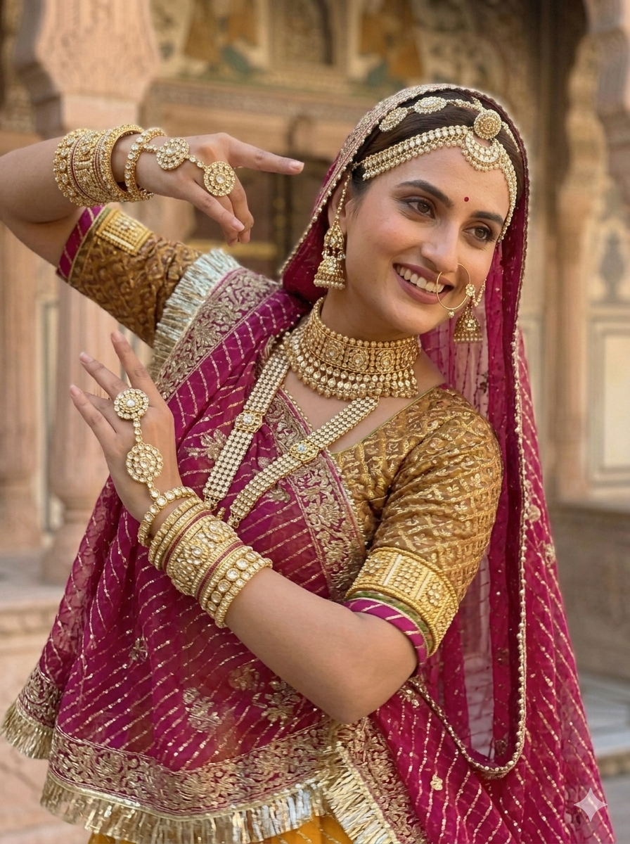 Multi Pure Georgette Lehariya Chunni Rajasthani Chaniya Choli