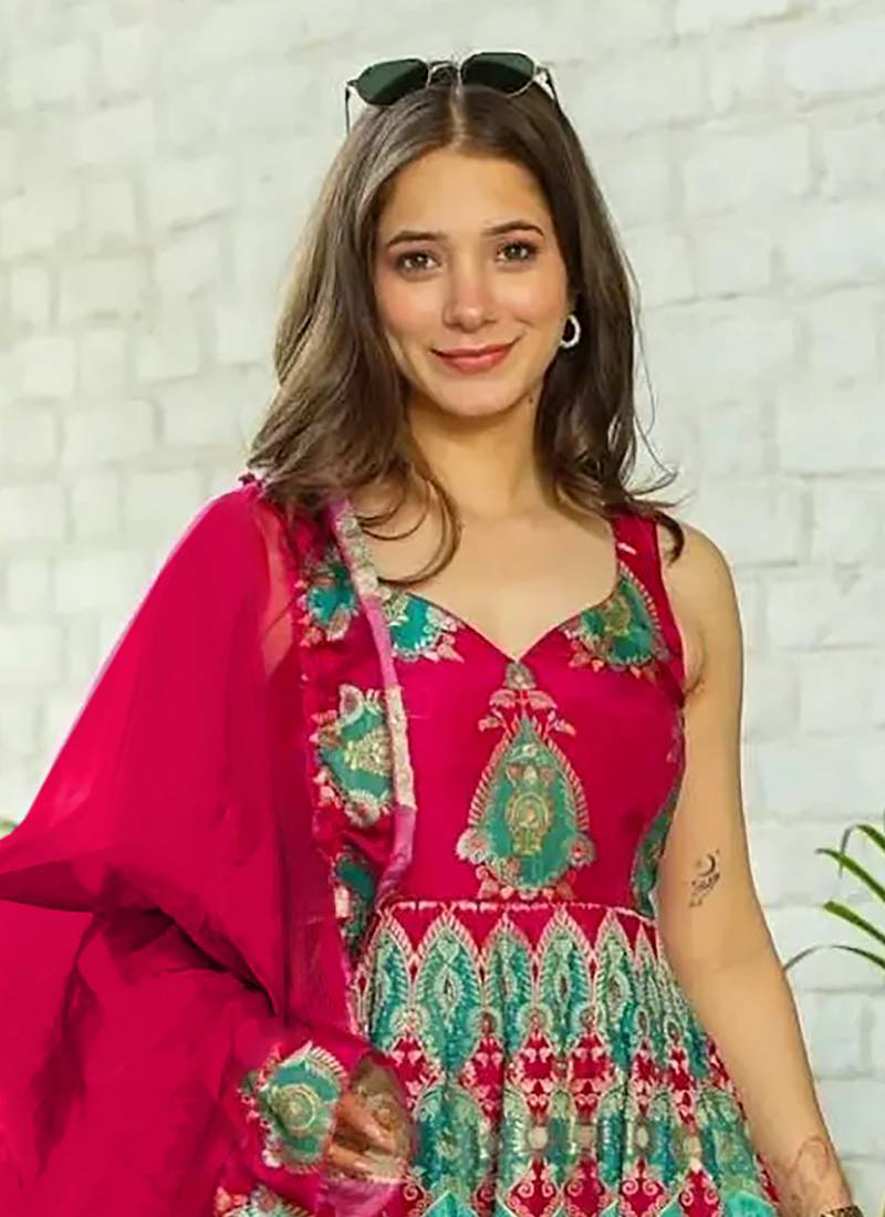 Multi Pure Heavy Soft Silk Digital Printed Anarkali Gown